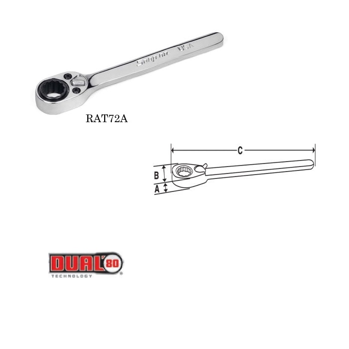 Snapon-1/4" Drive Tools-Dual 80®  Low-Profile Ratchet 